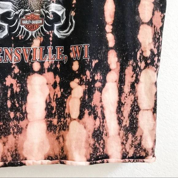 SOLD—Custom Harley Davidson Tie Dye Tank Top w/ Flames Graphic. Black, Large - Picture 10 of 13